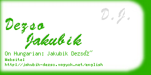 dezso jakubik business card